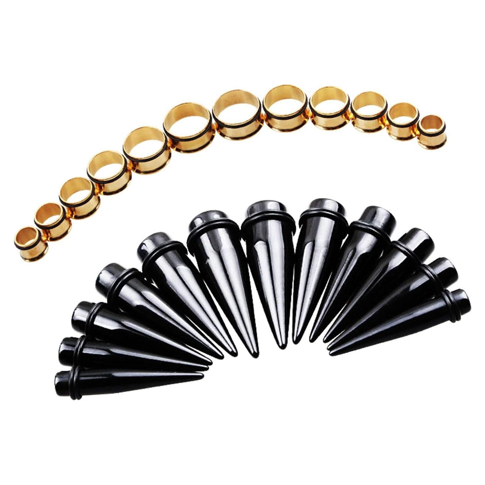 Kit de Estiramiento 24 Piezas TOPBRIGHT Tapers Acrílico y Acero