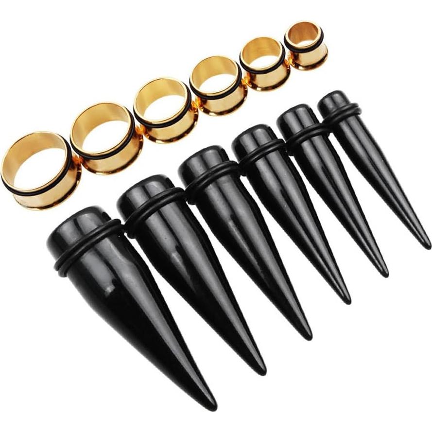 Kit de Estiramiento 24 Piezas TOPBRIGHT Tapers Acrílico y Acero