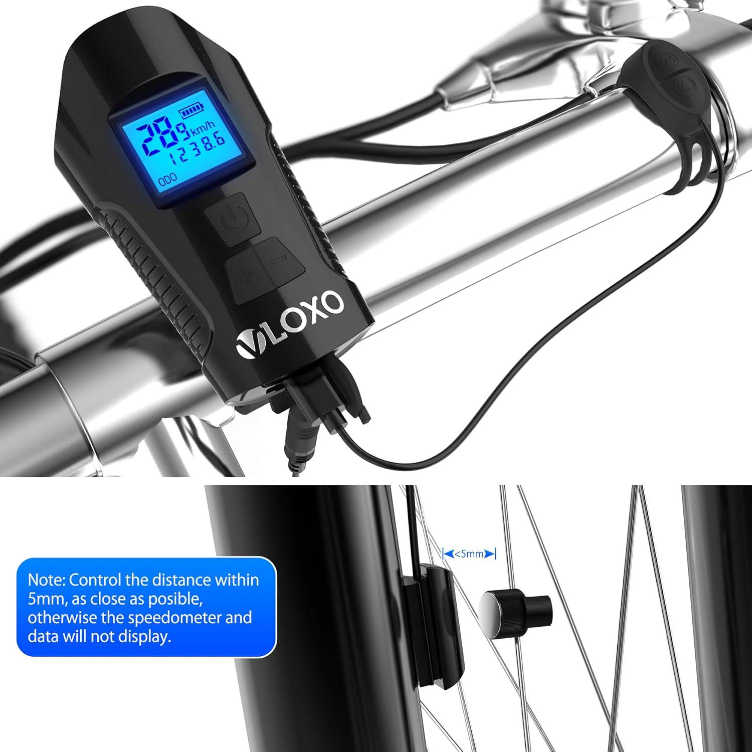 Velocímetro de Bicicleta VLOXO con Luz LED y Bocina 120dB