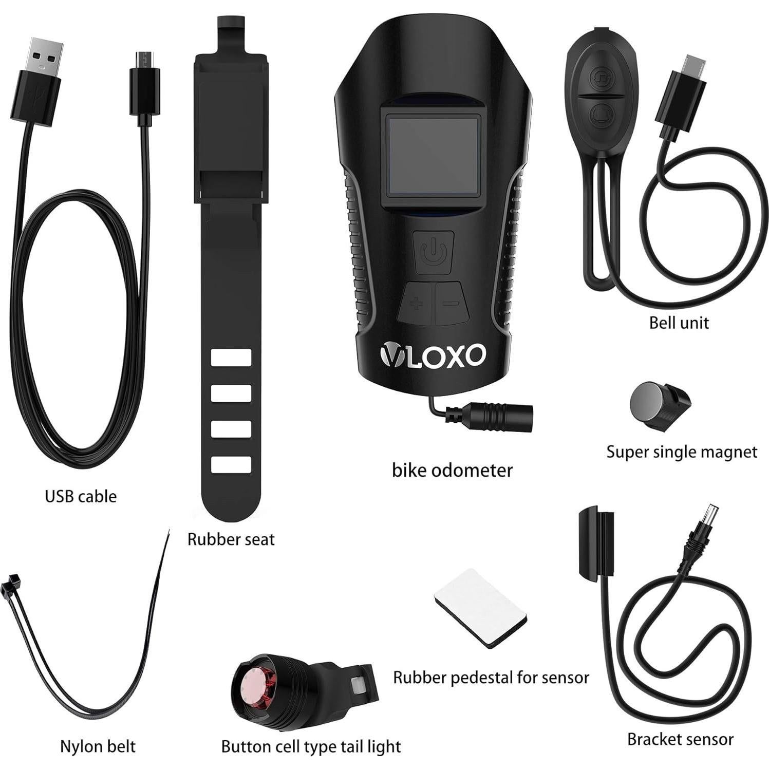 Velocímetro de Bicicleta VLOXO con Luz LED y Bocina 120dB