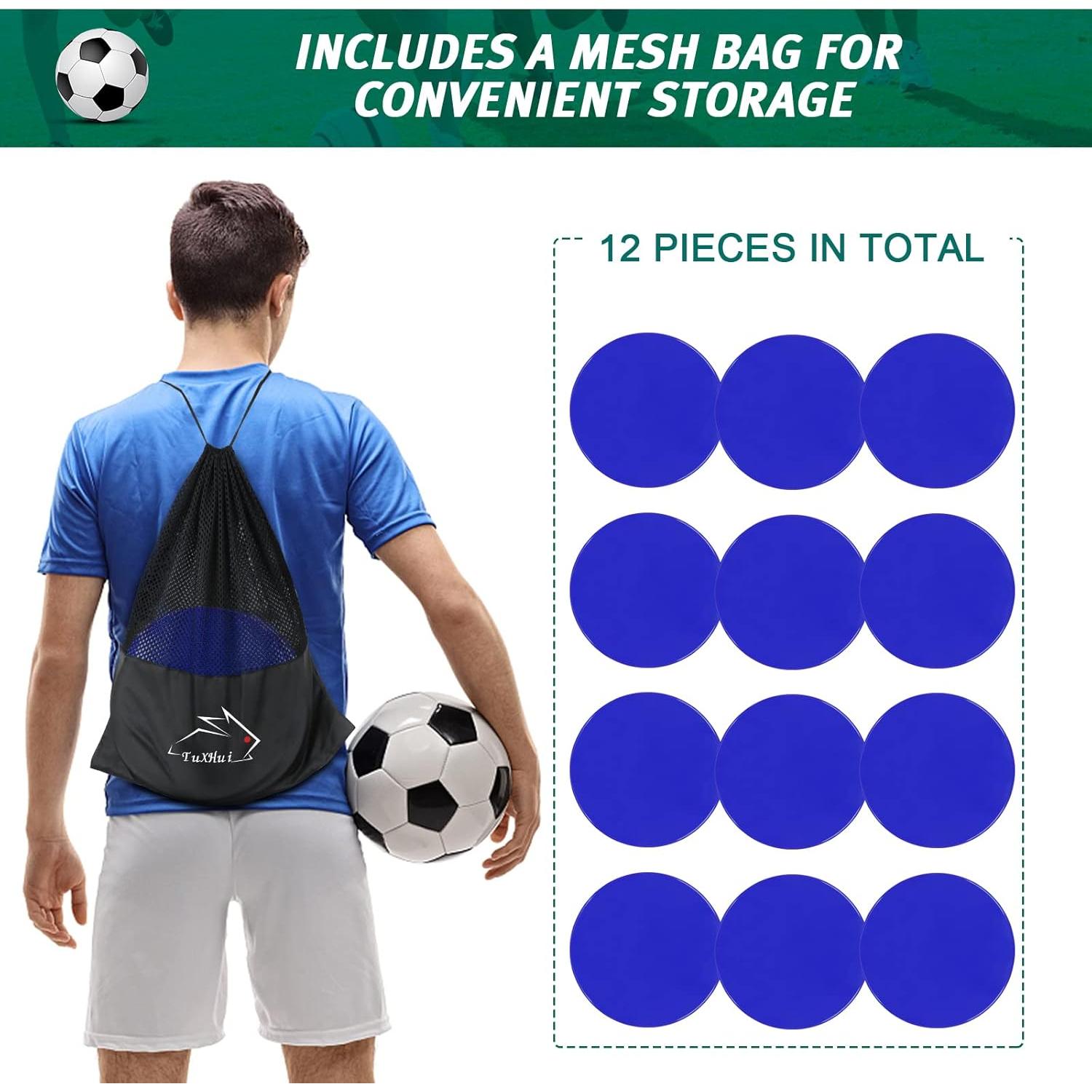 Marcadores de Puntos de Goma Antideslizantes TuXHui 30 cm Azul 12 Pcs