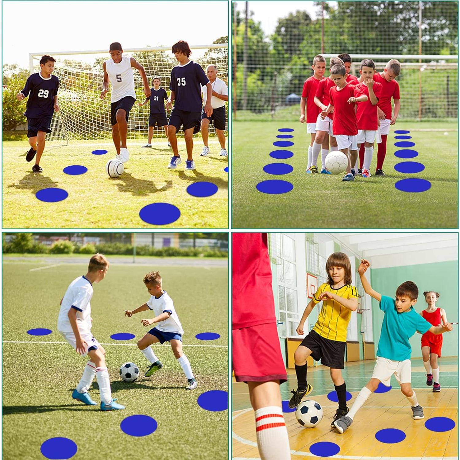 Marcadores de Puntos de Goma Antideslizantes TuXHui 30 cm Azul 12 Pcs