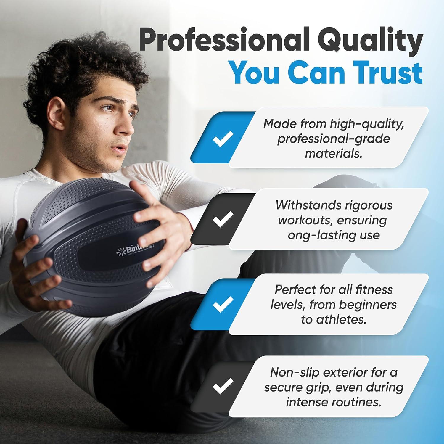 Bola de Slam Bintiva No Rebote 10-30 Lbs para Fitness