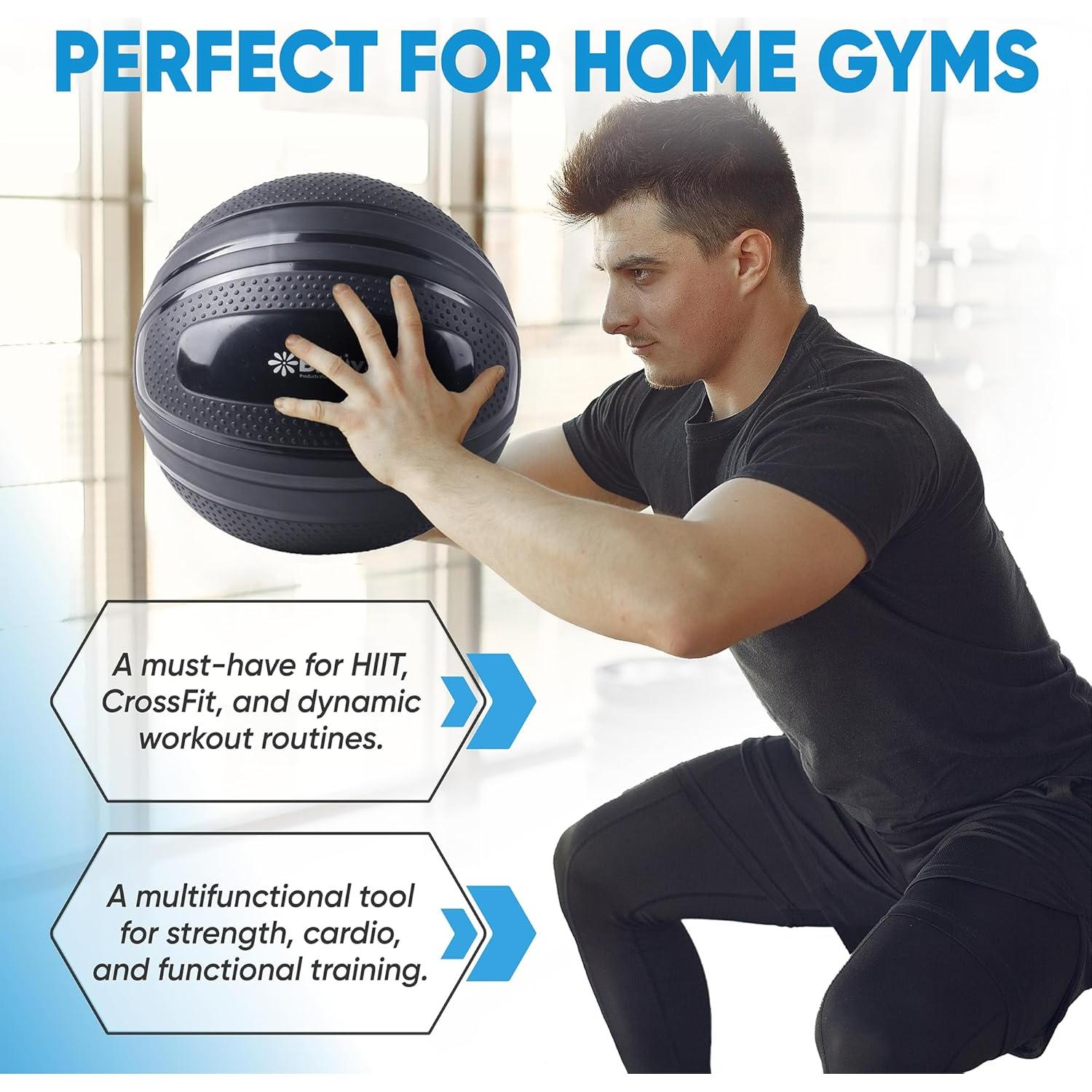 Bola de Slam Bintiva No Rebote 10-30 Lbs para Fitness