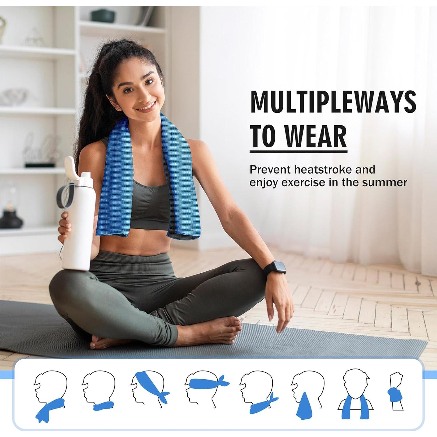 4 Toallas Enfriadoras Hemndic 101.6x30.5cm Microfibra