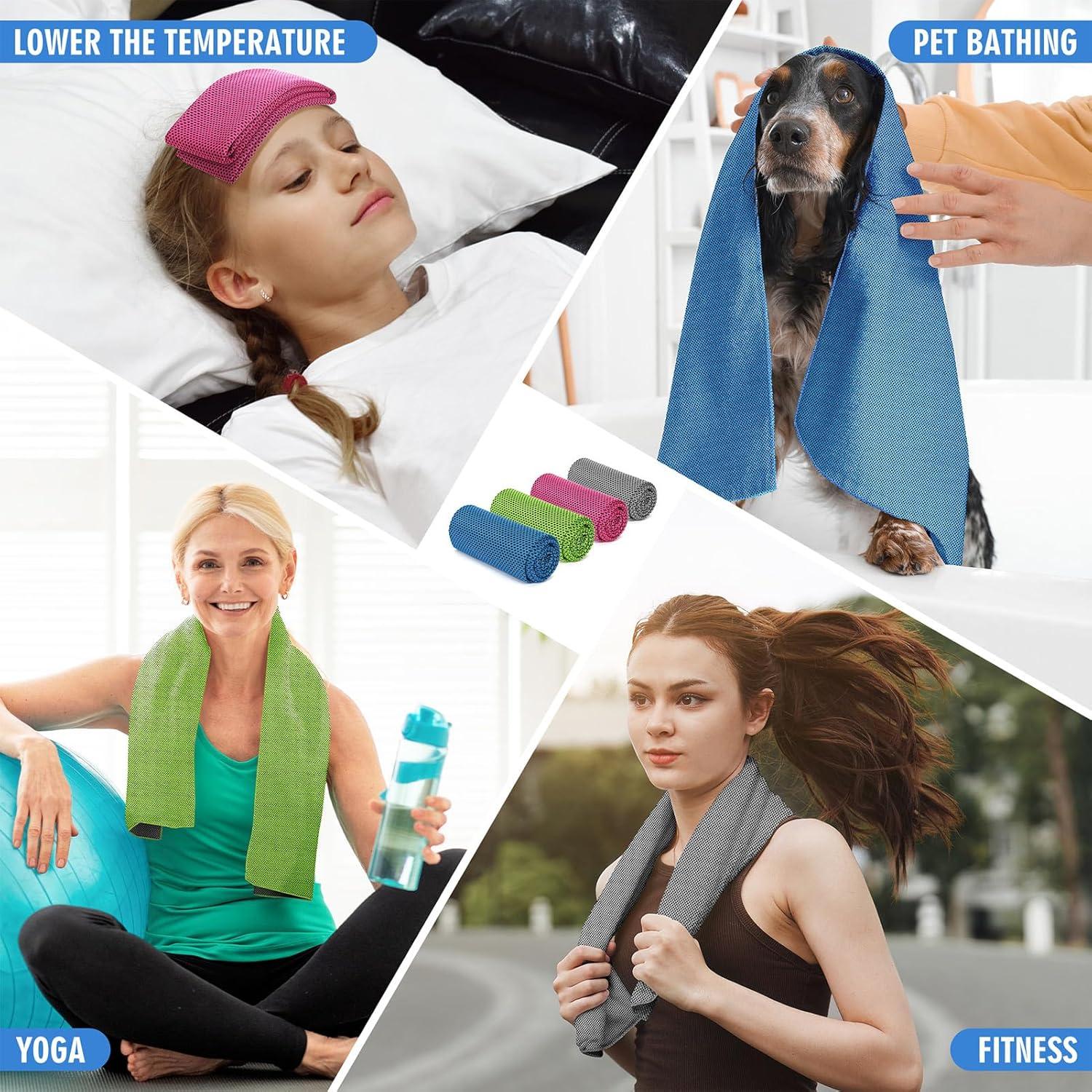 4 Toallas Enfriadoras Hemndic 101.6x30.5cm Microfibra