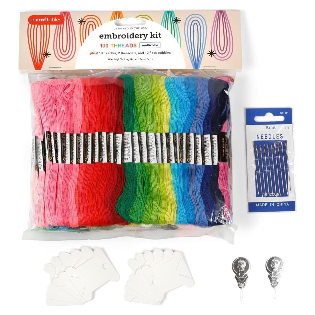 Kit de Hilo de Bordado Incraftables 100 Colores con Agujas
