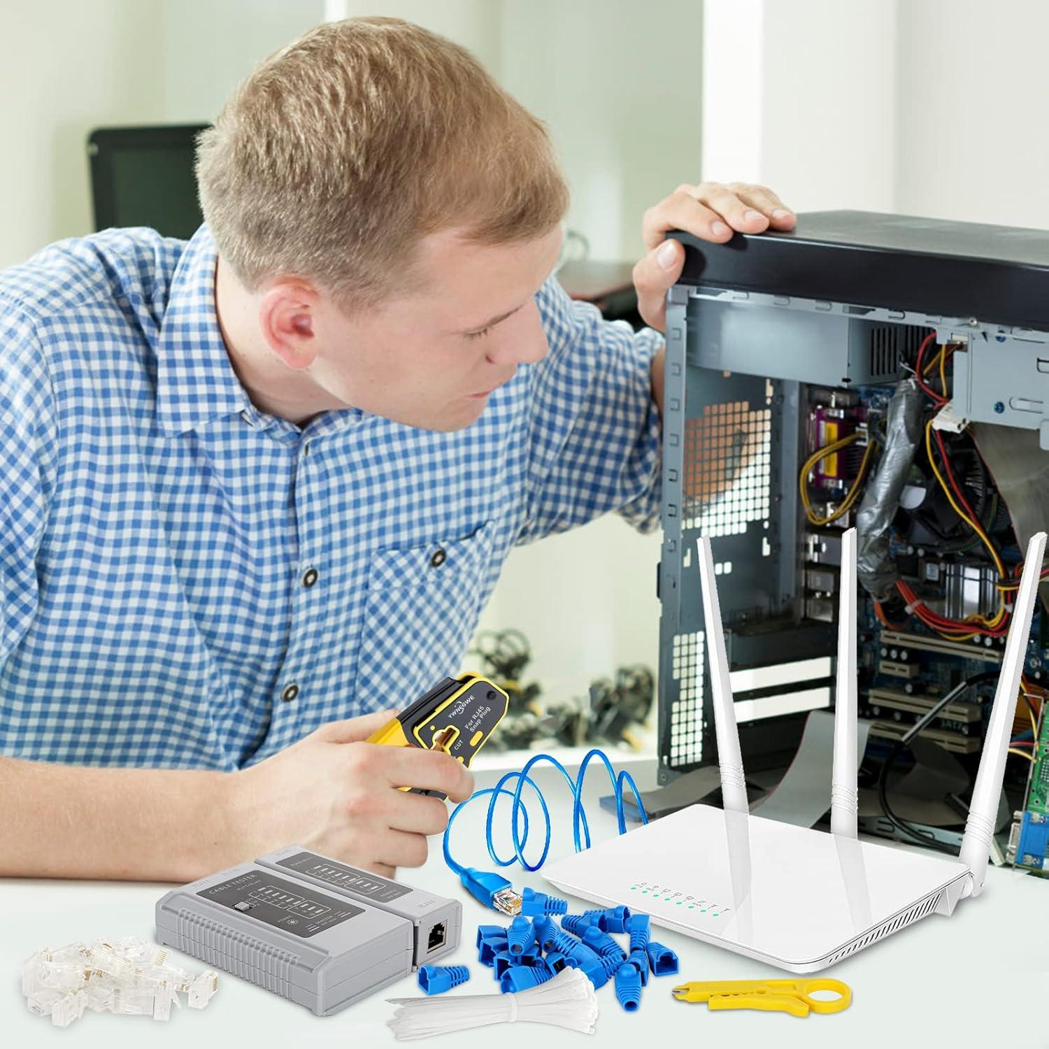 Kit de Crimpado RJ45 YWNEGWE con 20 Conectores Cat6