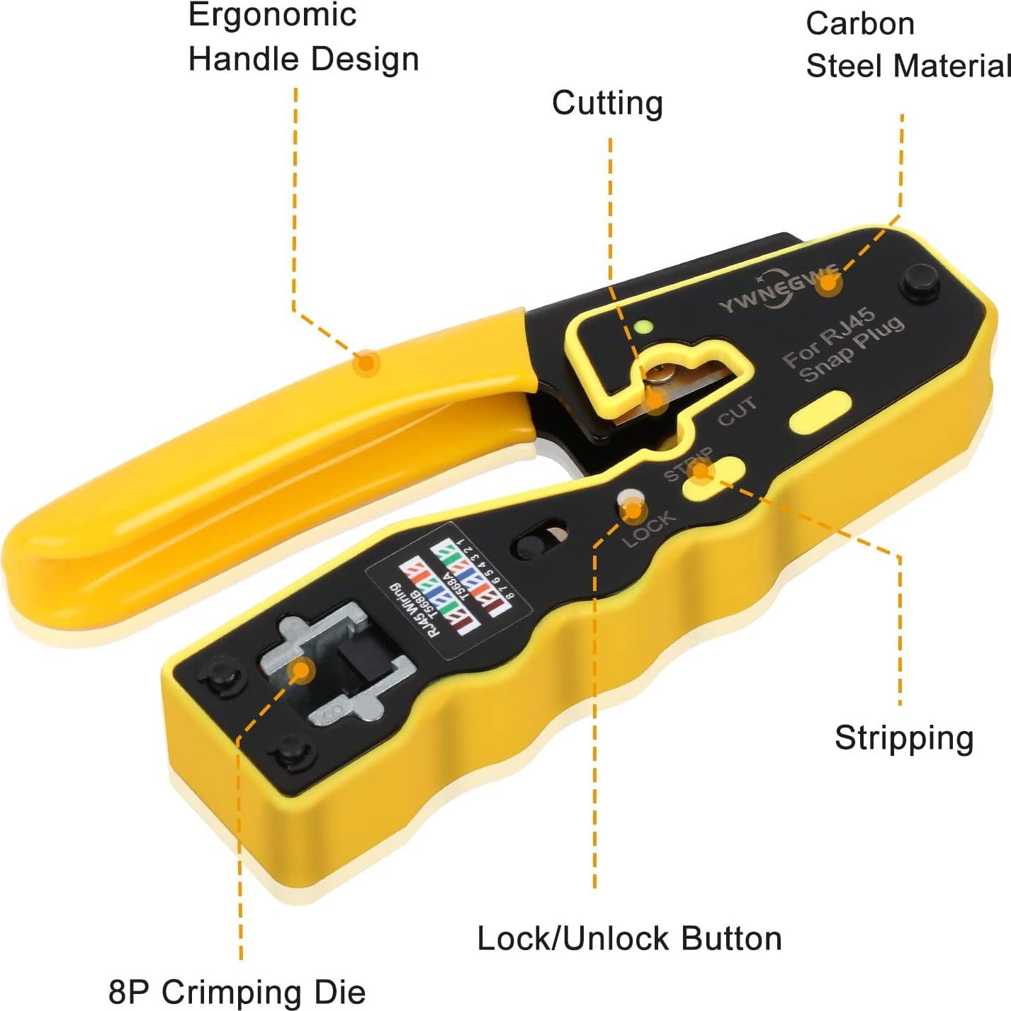 Kit de Crimpado RJ45 YWNEGWE con 20 Conectores Cat6