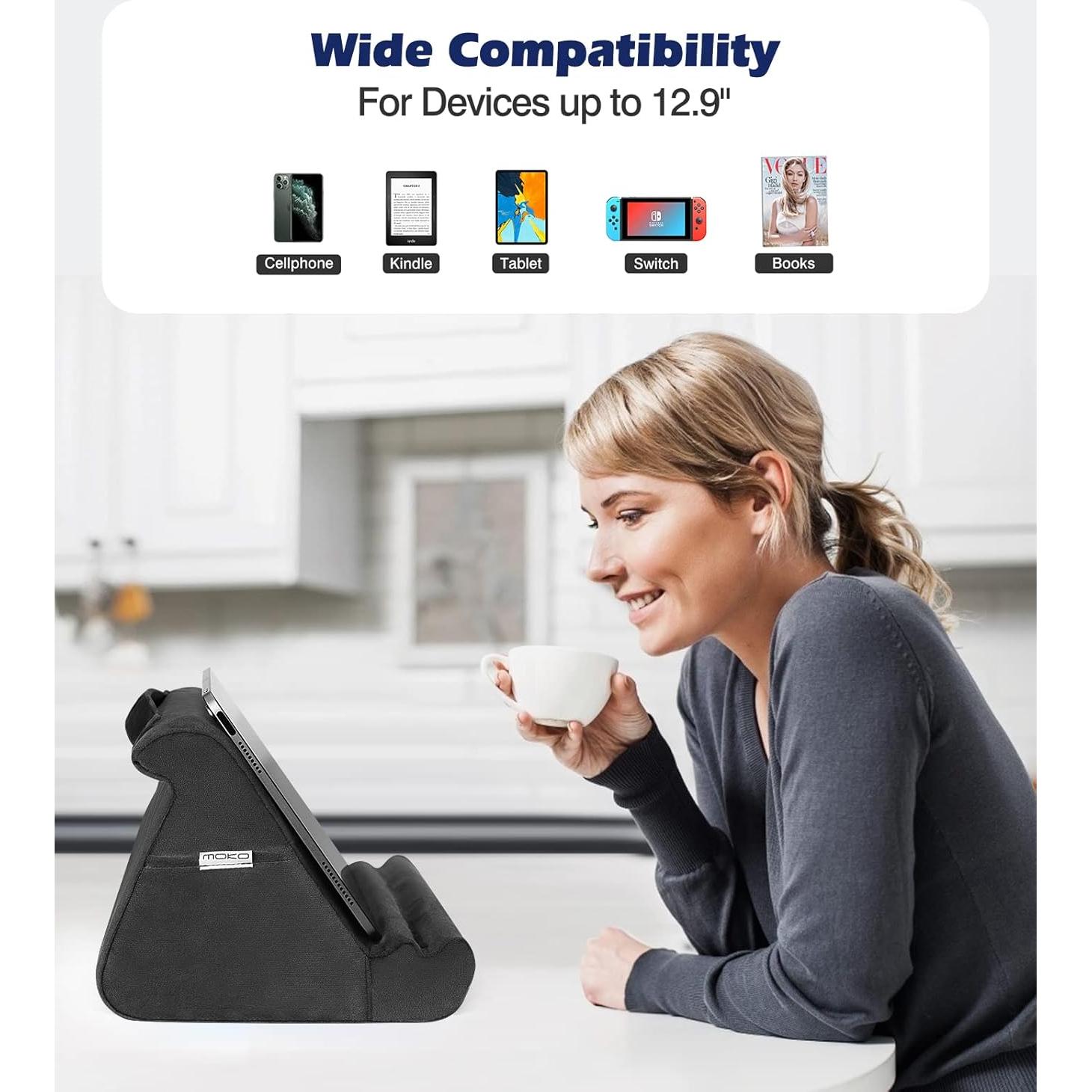Soporte de Almohada para Tableta MoKo Negro 28.5x22.2 cm