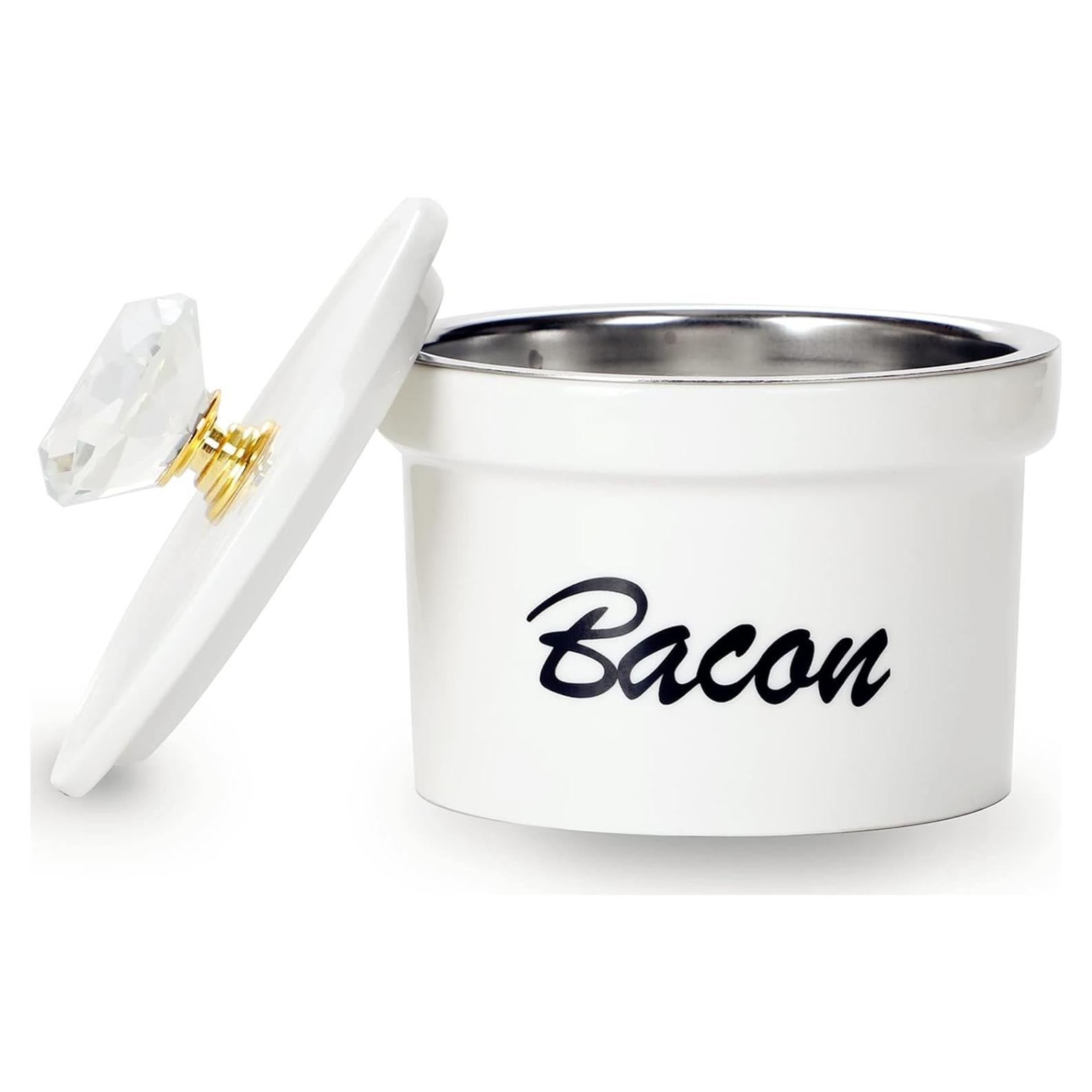 Contenedor de Grasa de Tocino HAOTOP con Tapa de Cristal 354 ml