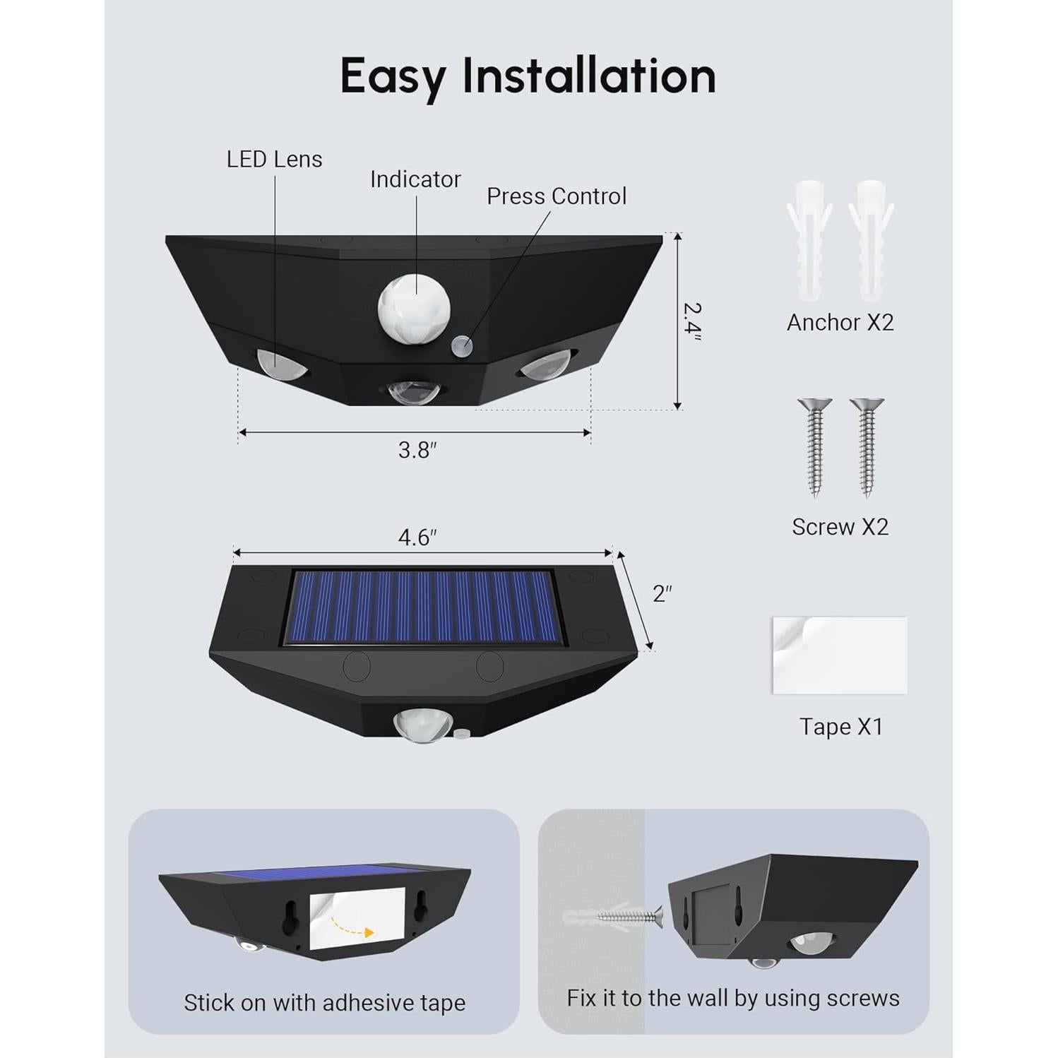 Paquete de 12 luces solares Smartdany con sensor de movimiento