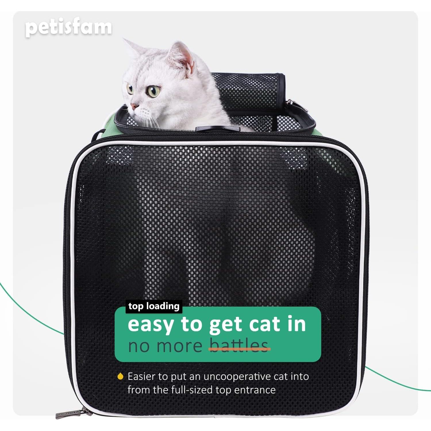 Transportín Petisfam Menta para Gatos y Perros Pequeños