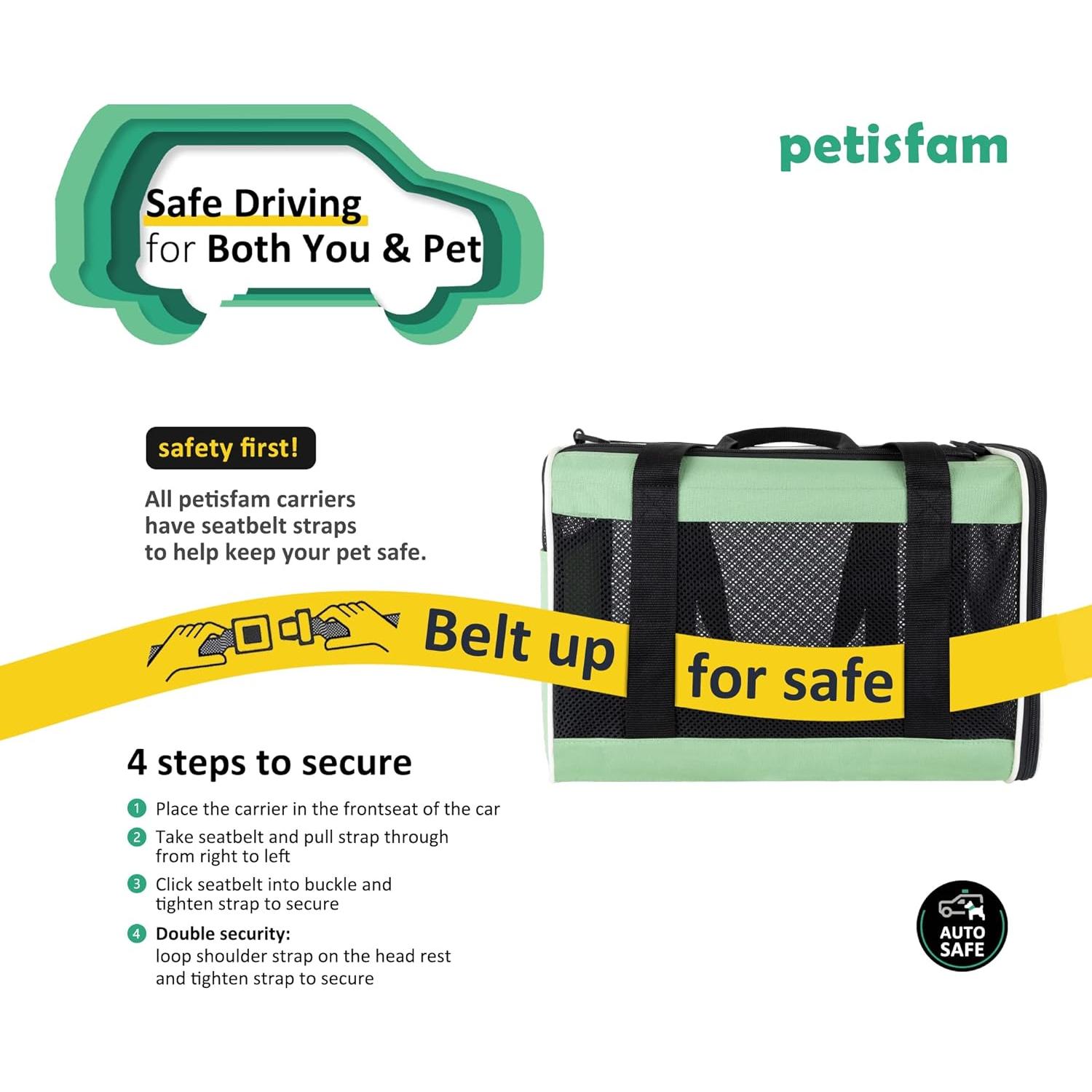 Transportín Petisfam Menta para Gatos y Perros Pequeños
