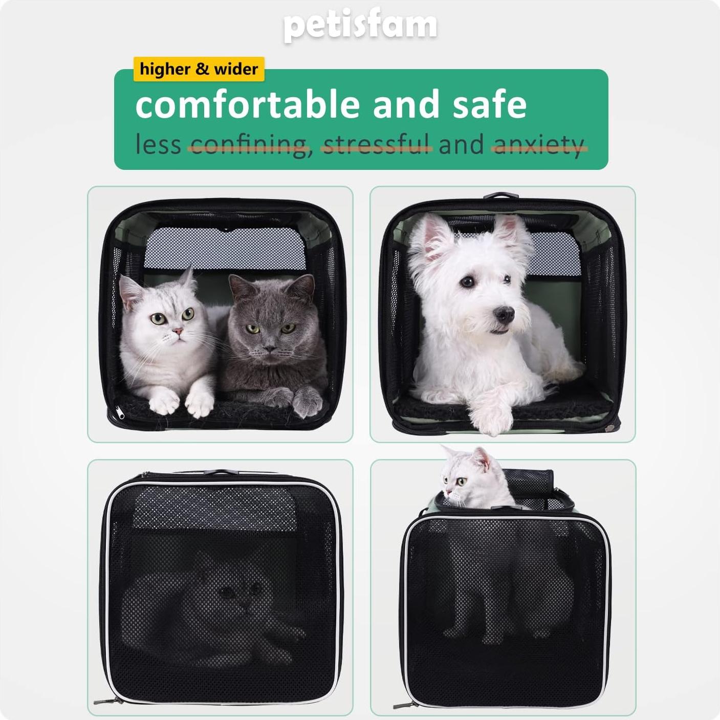 Transportín Petisfam Menta para Gatos y Perros Pequeños