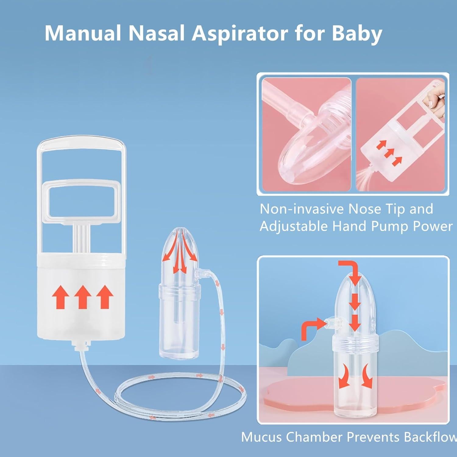 Aspirador Nasal Manual IYYI para Bebés, Punta No Invasiva