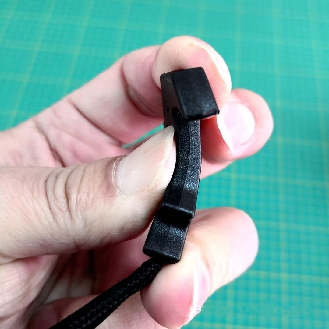 Tiradores de Cremallera de Paracord Negro LDCRE 5 Piezas