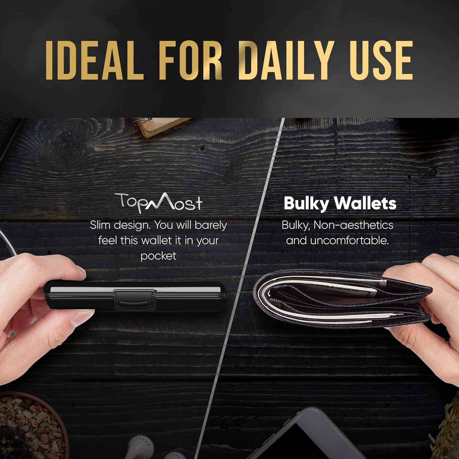 Billetera RFID TopMost para Tarjetas - 6 Compartimentos, Negro