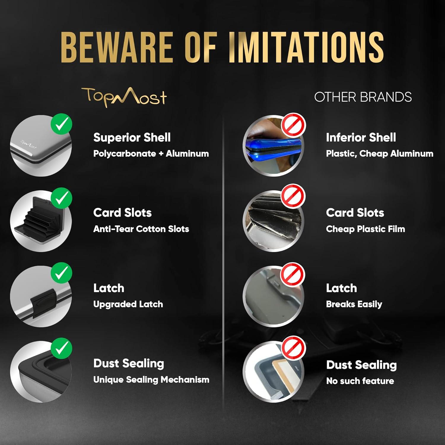 Billetera RFID TopMost para Tarjetas - 6 Compartimentos, Negro