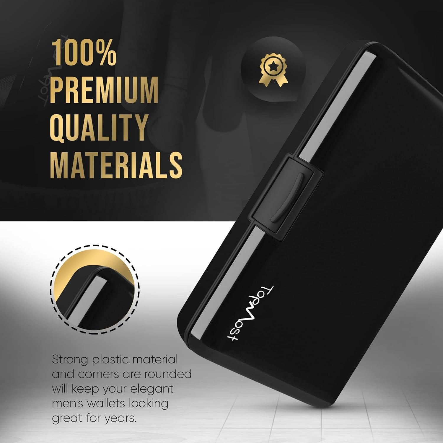 Billetera RFID TopMost para Tarjetas - 6 Compartimentos, Negro