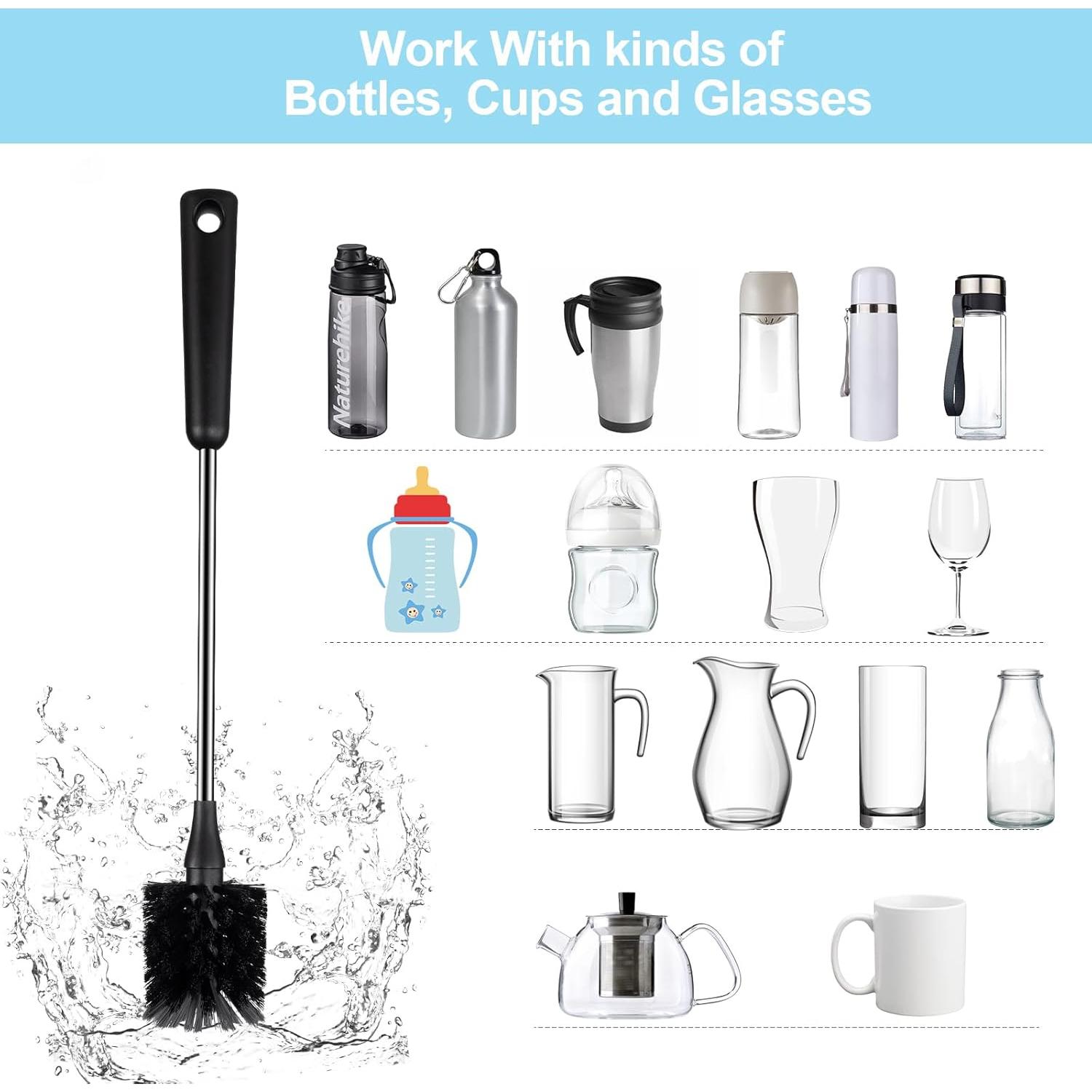 Juego de Cepillos para Botellas ToGeeKa - 4 Piezas, Mango Largo