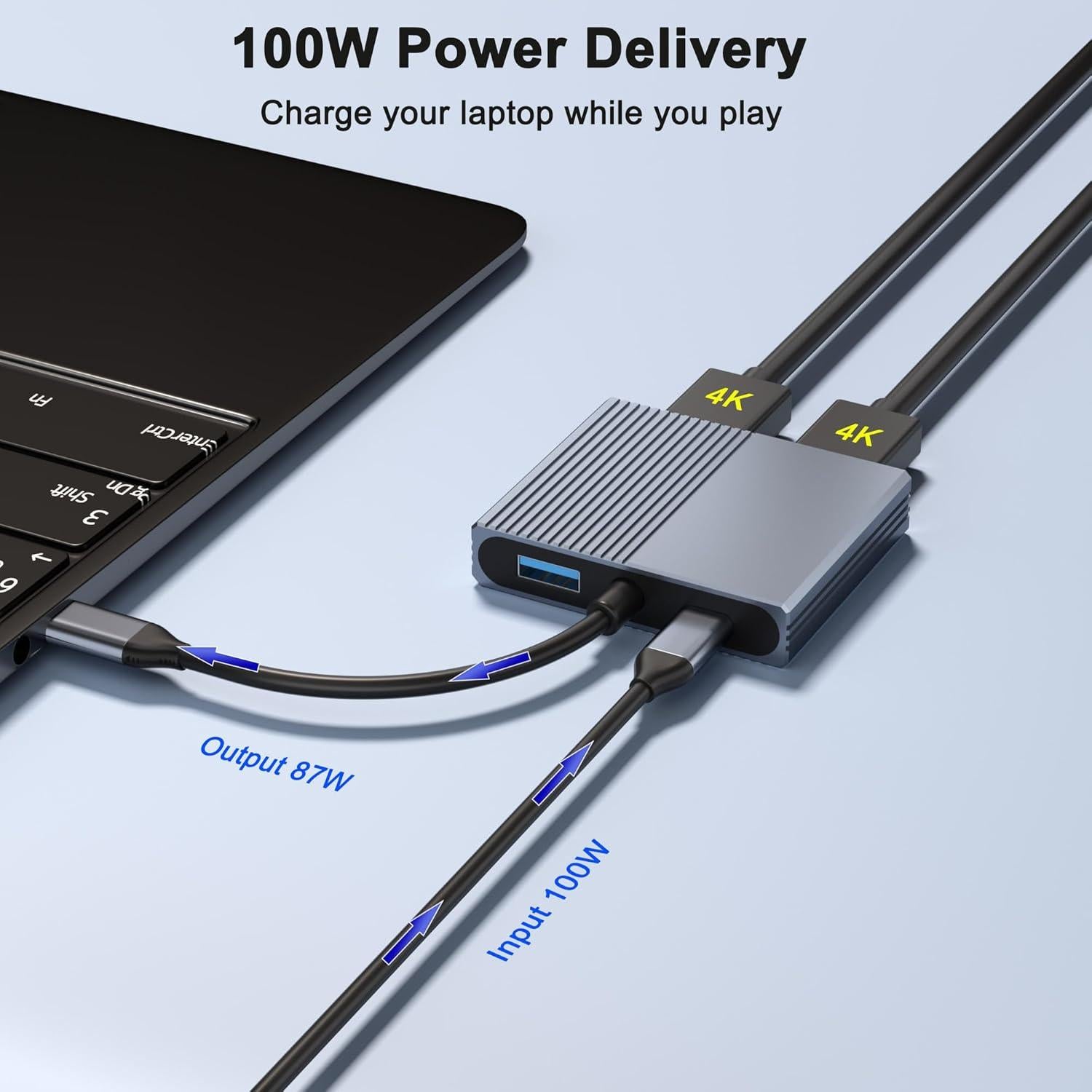 Estación de Acoplamiento USB C Doble HDMI 4K Movcle