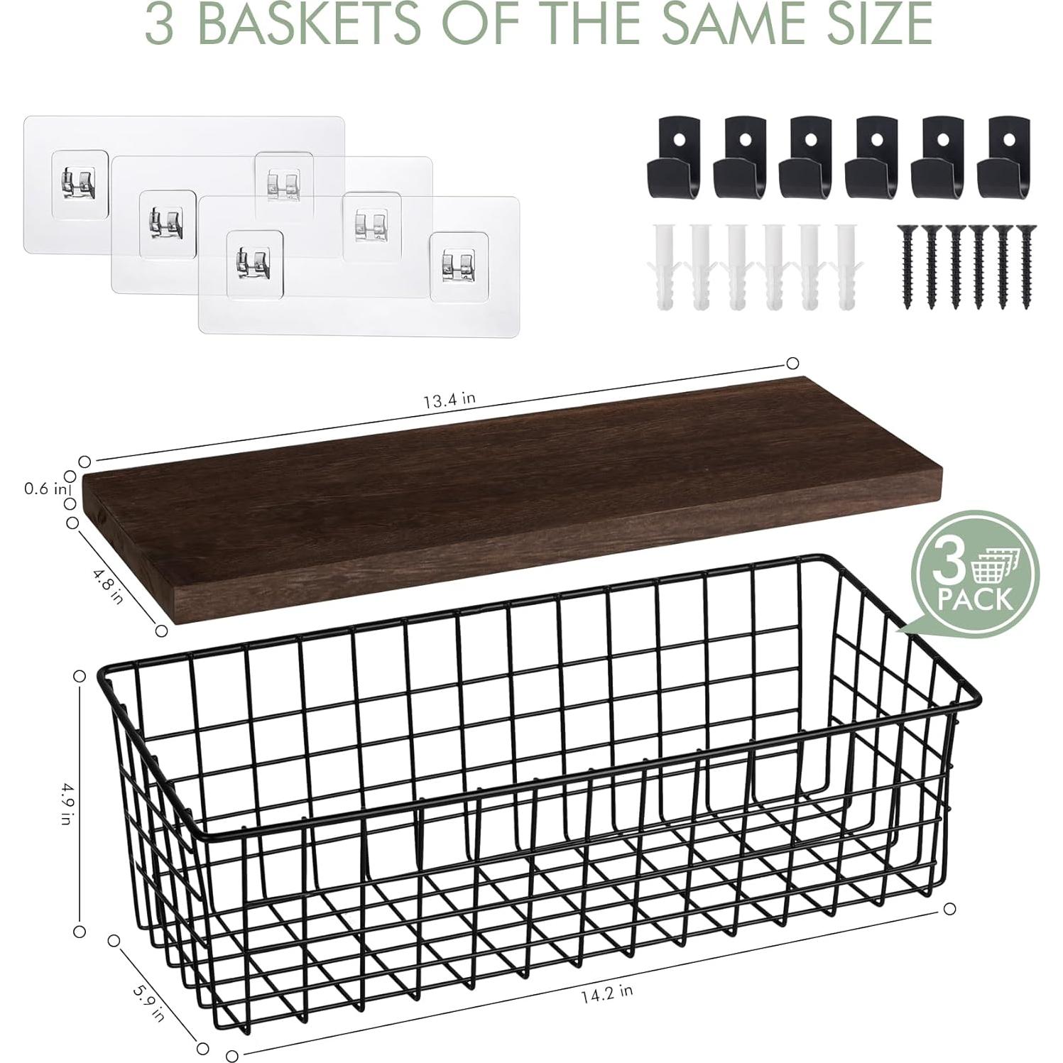 Cestas Colgantes de Pared Extra Grandes C C Fashion 3 Pack