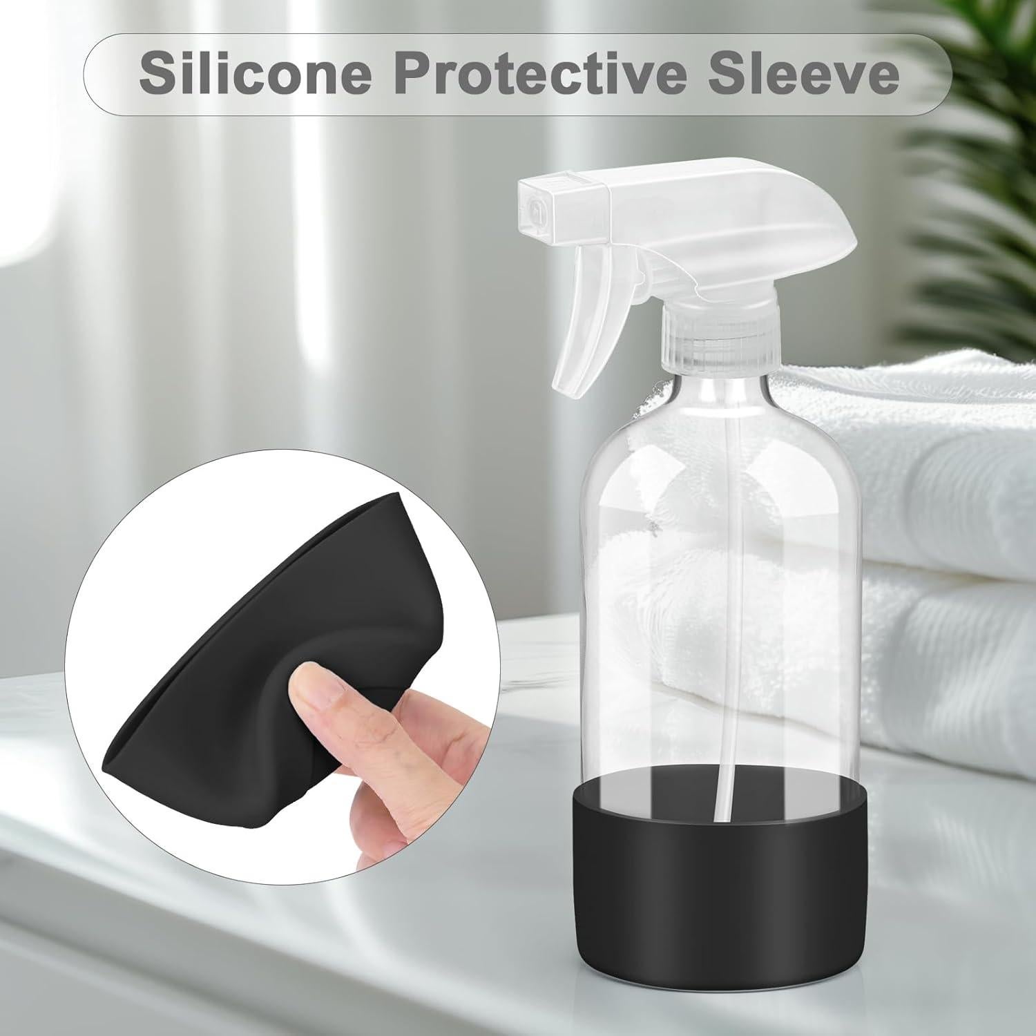 Paquete de 2 Botellas de Spray de Vidrio Worldgsb 0.47L con Manga de Silicona