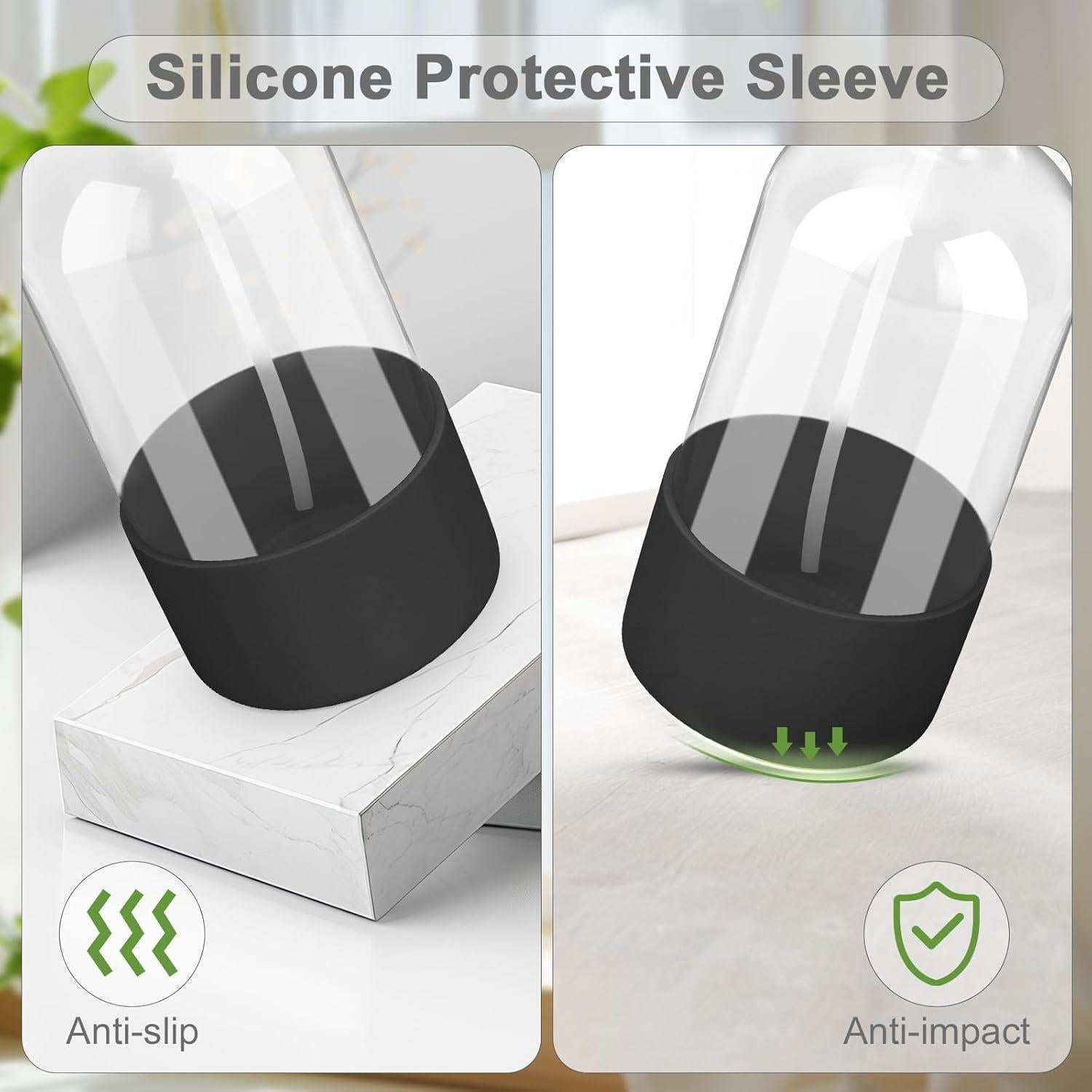 Paquete de 2 Botellas de Spray de Vidrio Worldgsb 0.47L con Manga de Silicona