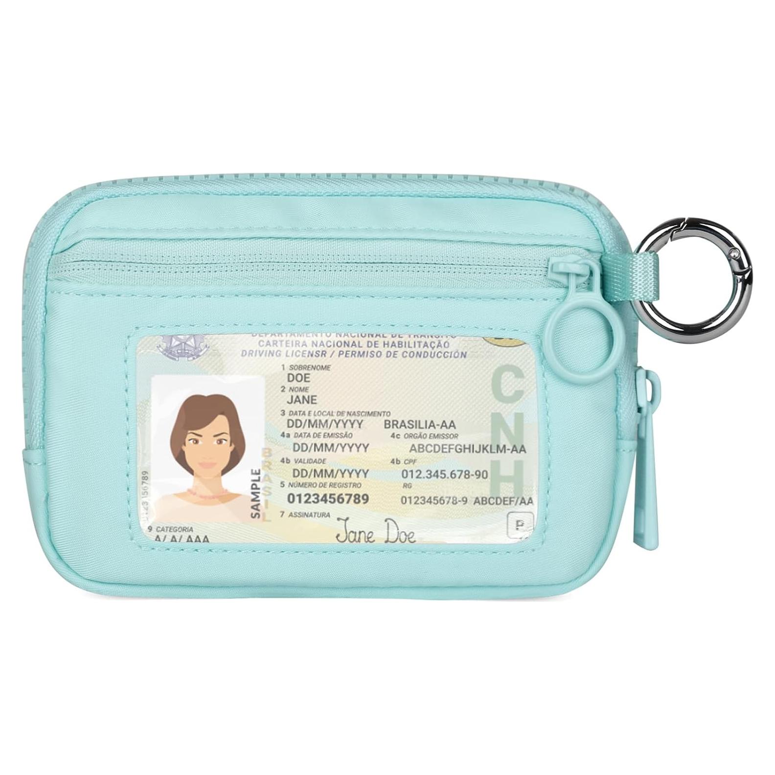 Cartera Didida Iris con Cremallera y Ventana ID Aqua
