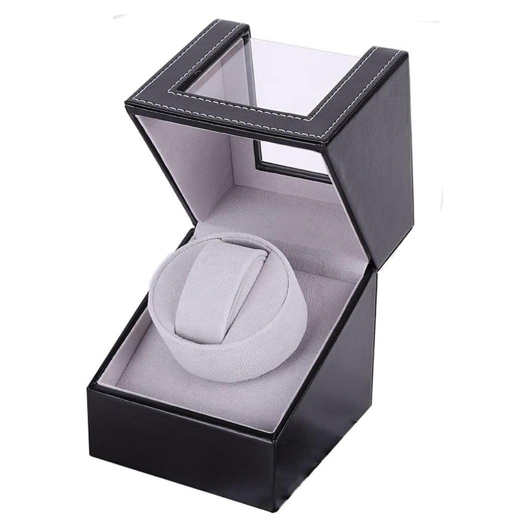 Enrollador de Reloj Automático Ausugar en Cuero Negro, Silencioso