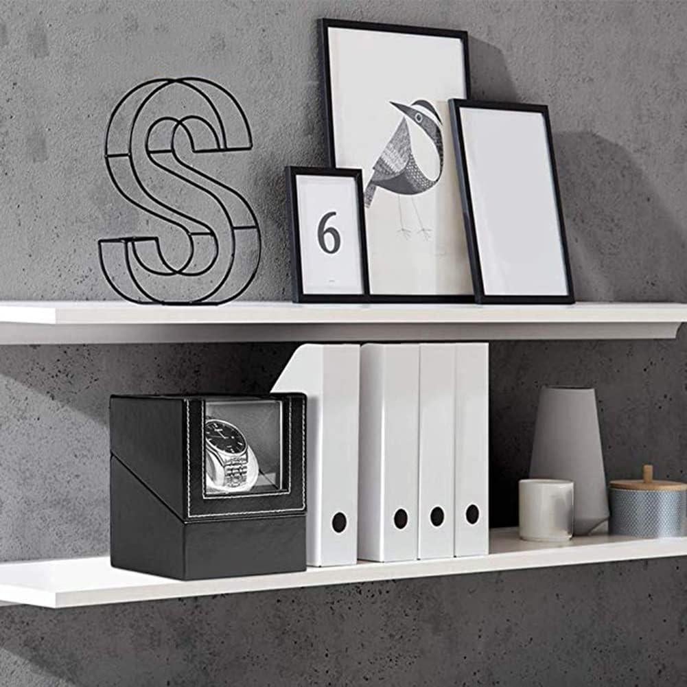 Enrollador de Reloj Automático Ausugar en Cuero Negro, Silencioso