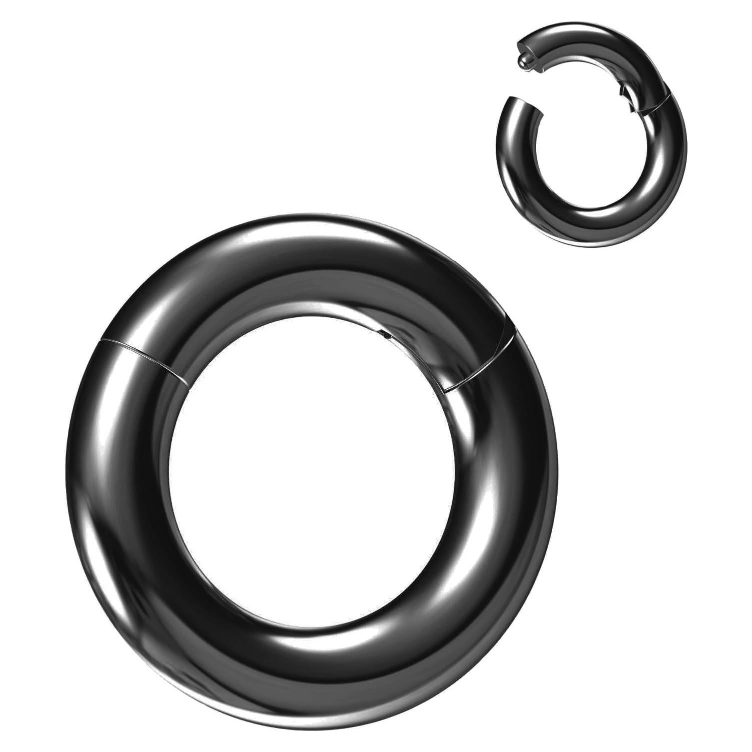 Aro de Nariz Hipoalergénico NewkeepsR 6G 8mm Negro Acero 316L