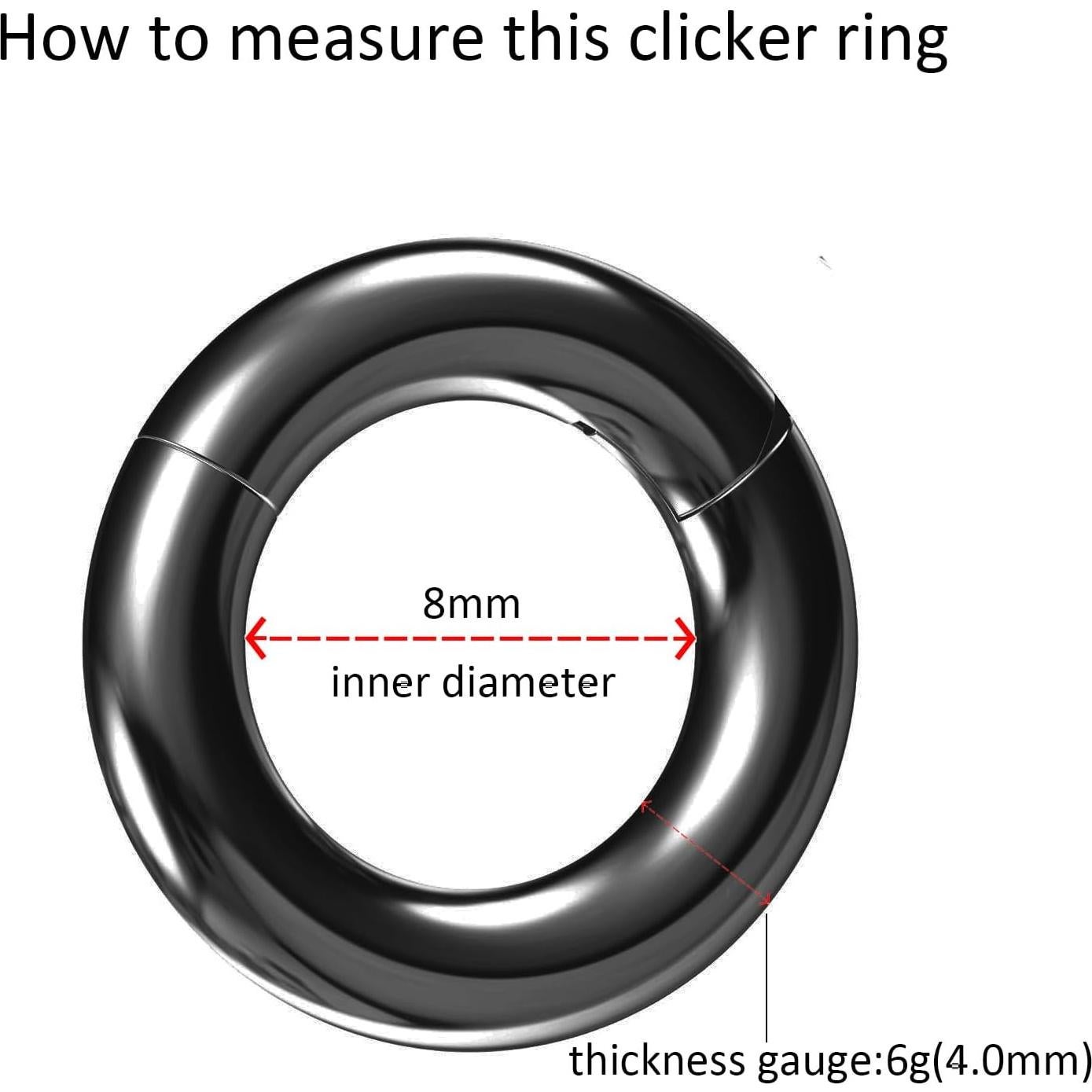 Aro de Nariz Hipoalergénico NewkeepsR 6G 8mm Negro Acero 316L