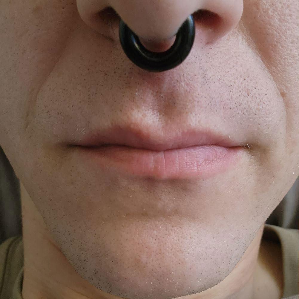 Aro de Nariz Hipoalergénico NewkeepsR 6G 8mm Negro Acero 316L