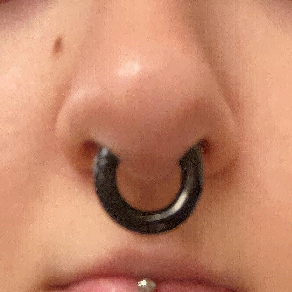 Aro de Nariz Hipoalergénico NewkeepsR 6G 8mm Negro Acero 316L