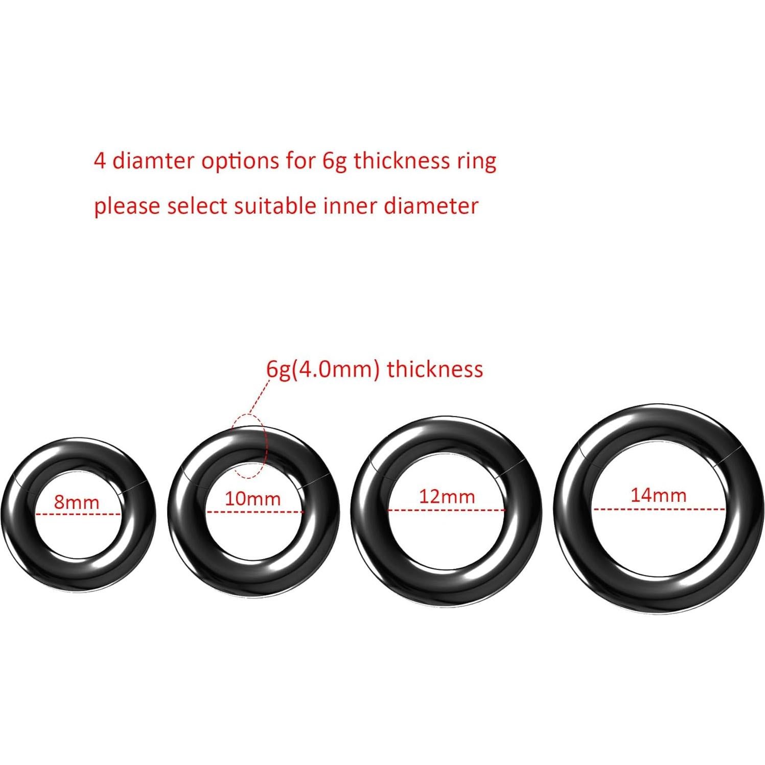 Aro de Nariz Hipoalergénico NewkeepsR 6G 8mm Negro Acero 316L