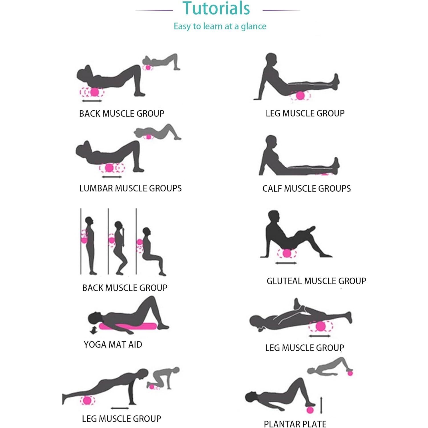 Set de 6 Pelotas de Masaje Lacrosse LITLUCIS 2.54cm