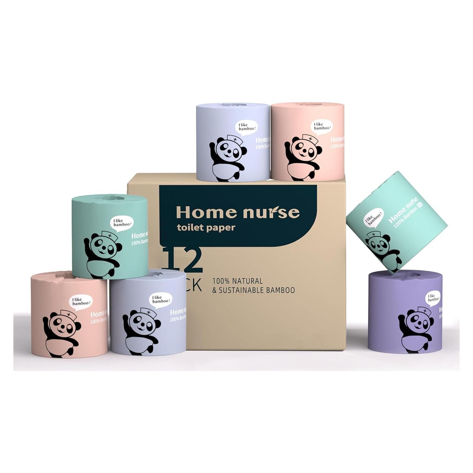 Papel Higiénico de Bambú Home Nurse 4 Capas 12 Rollos Natural