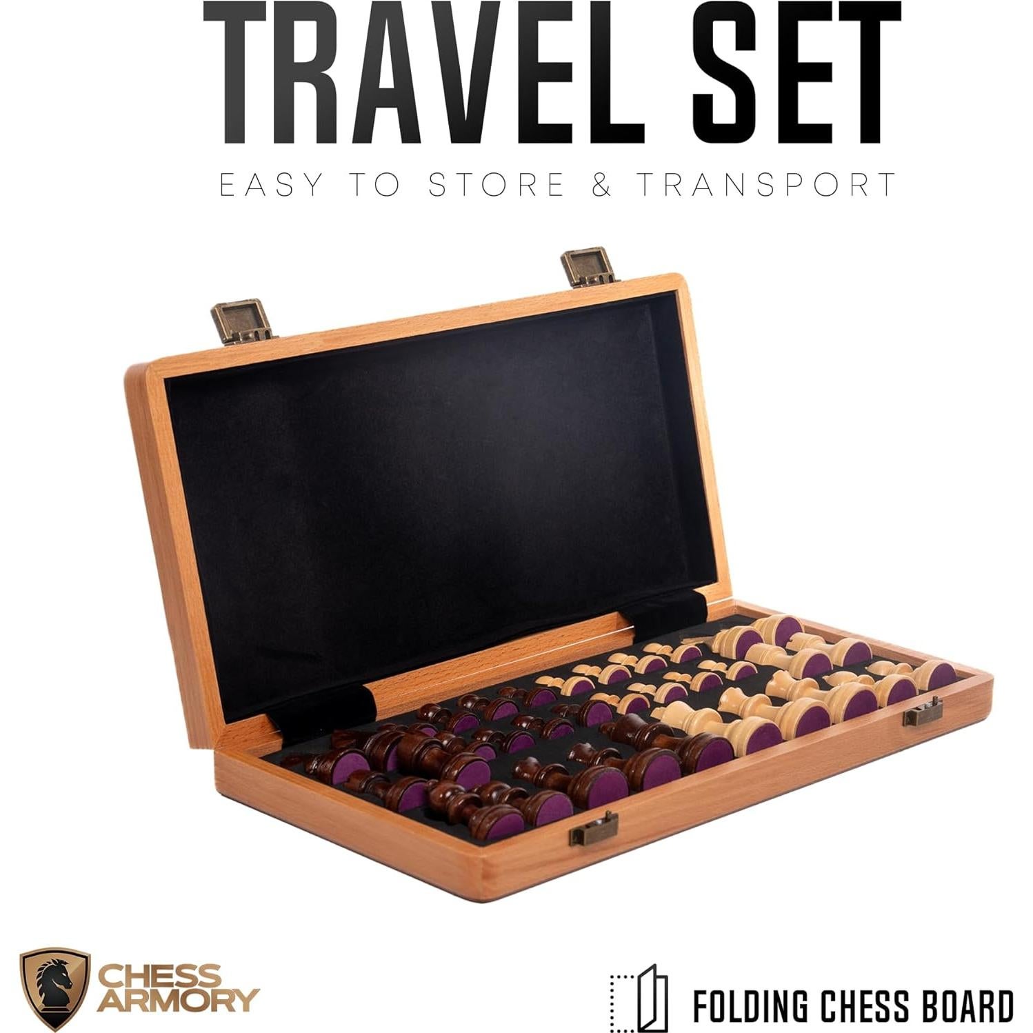 Juego de Ajedrez Magnético Chess Armory 38x38cm Madera de Haya