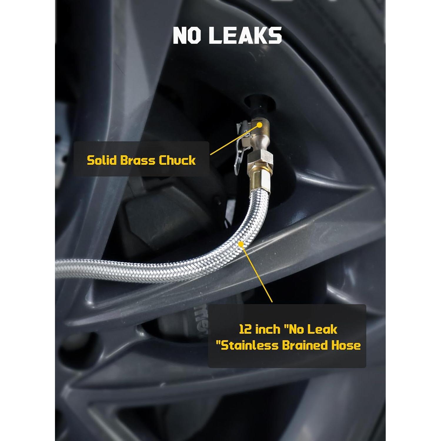 Medidor de Presión de Neumáticos AZUNO 100 PSI con Accesorios