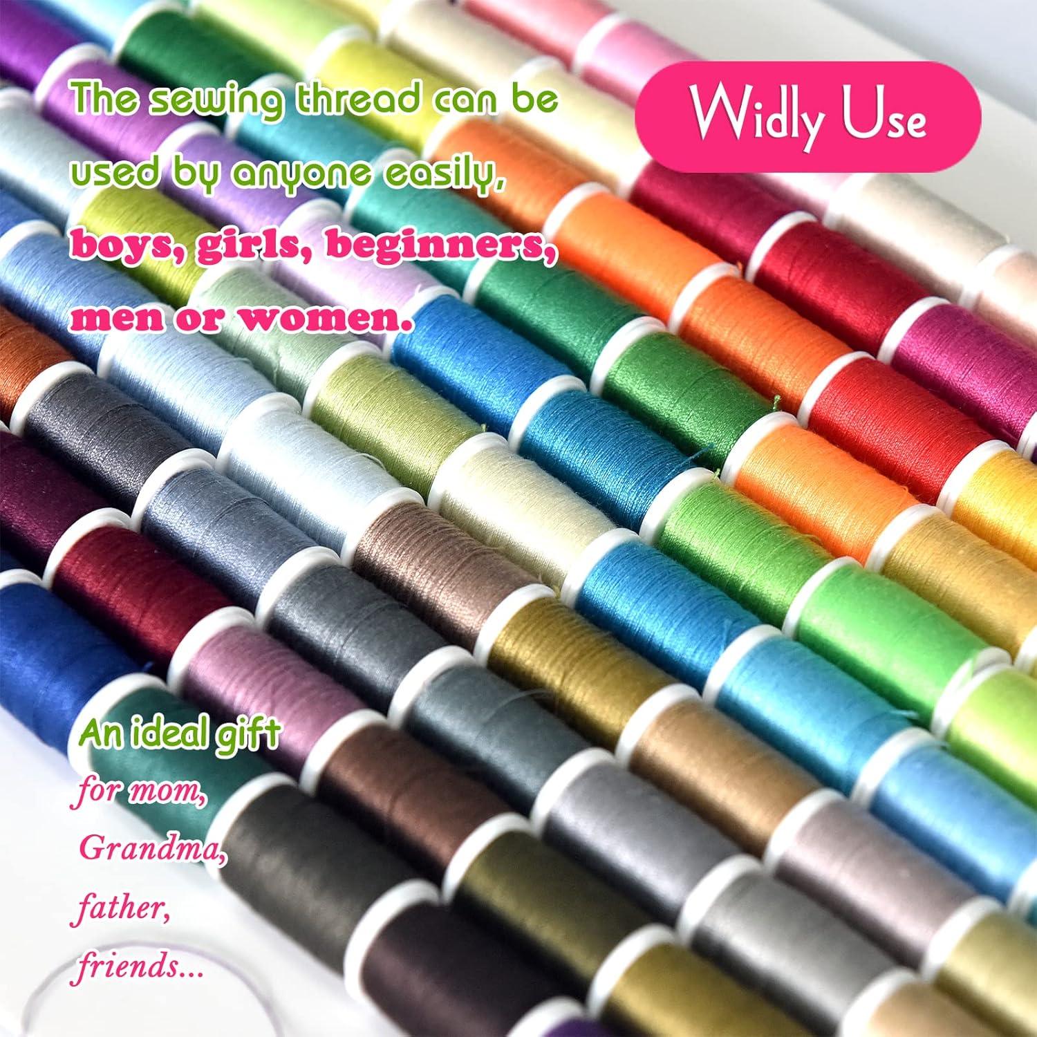 Kit de Costura 100 Colores Hilo Poliéster con Agujas y Enhebrador