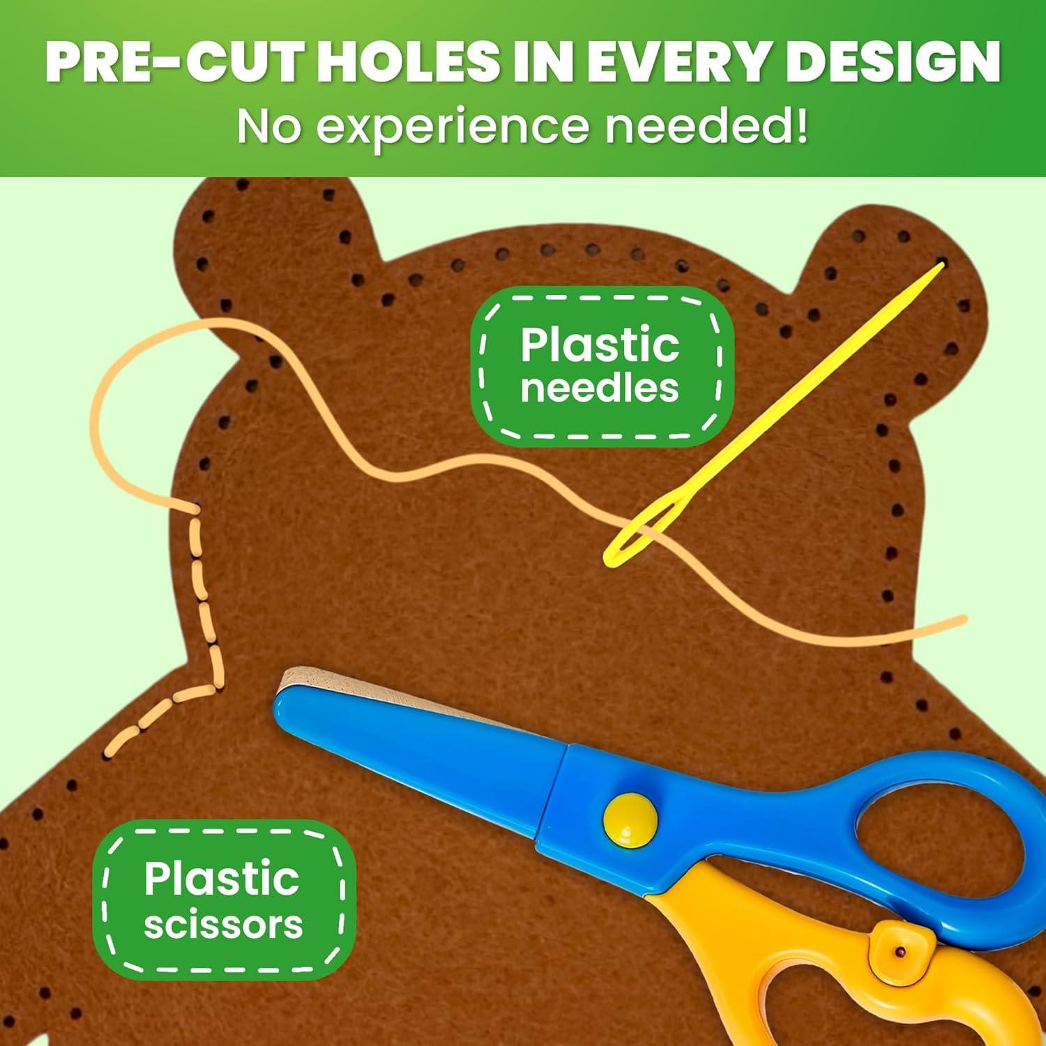 Kit de Costura para Niños QUOKKA - 12 Animales de Fieltro