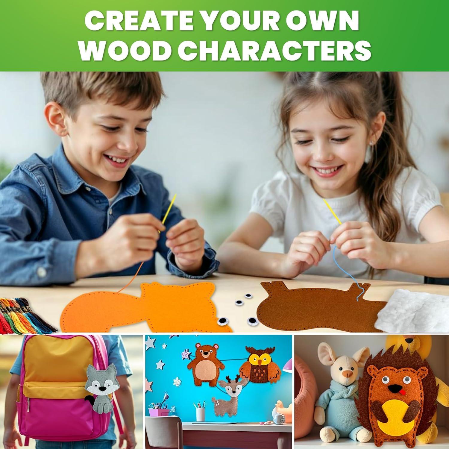 Kit de Costura para Niños QUOKKA - 12 Animales de Fieltro