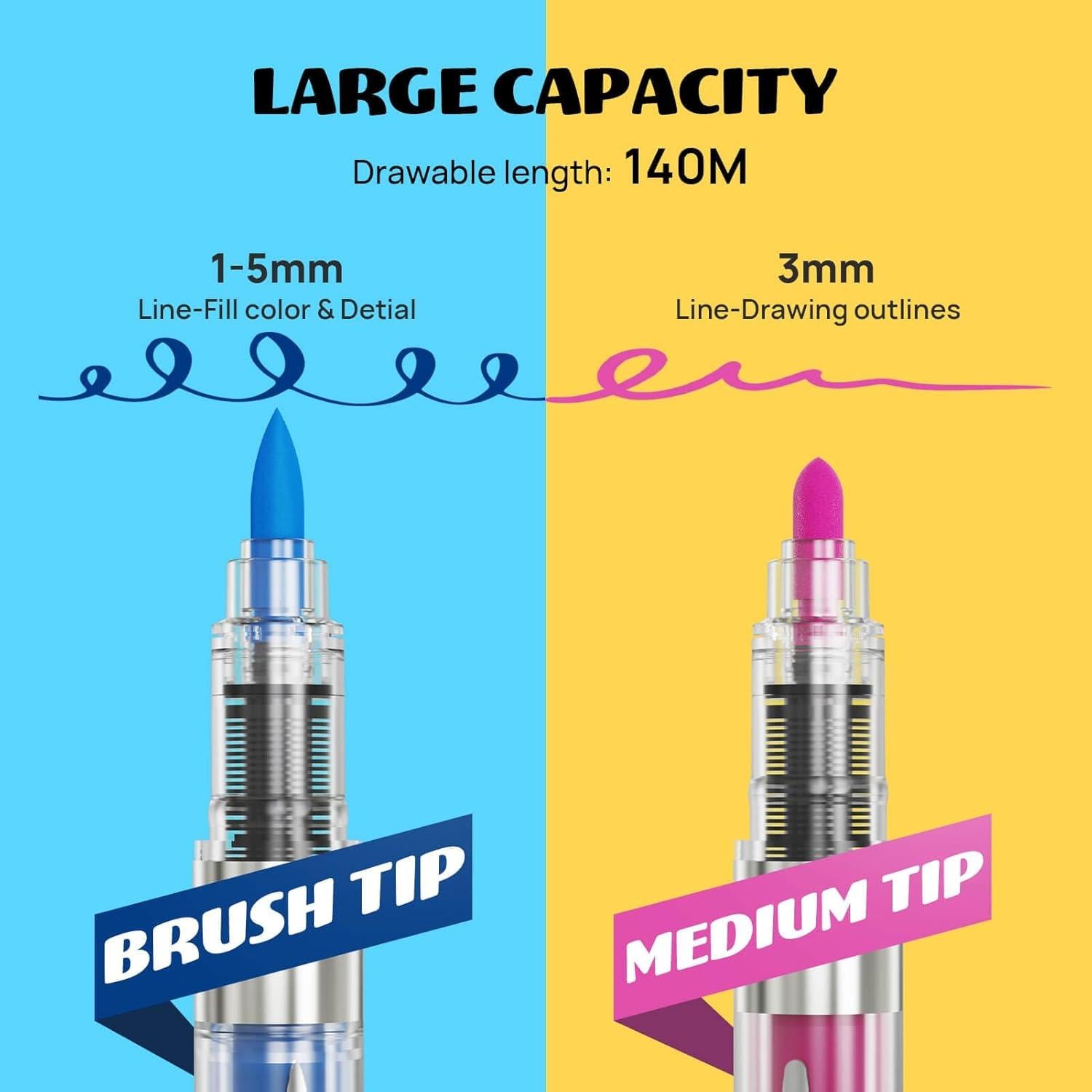 12 Marcadores de Pintura Acrílica Coogert Doble Punta 4g