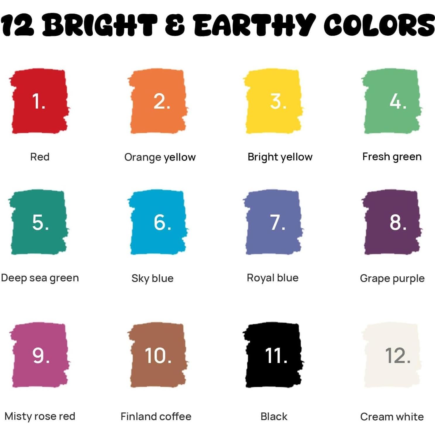 12 Marcadores de Pintura Acrílica Coogert Doble Punta 4g