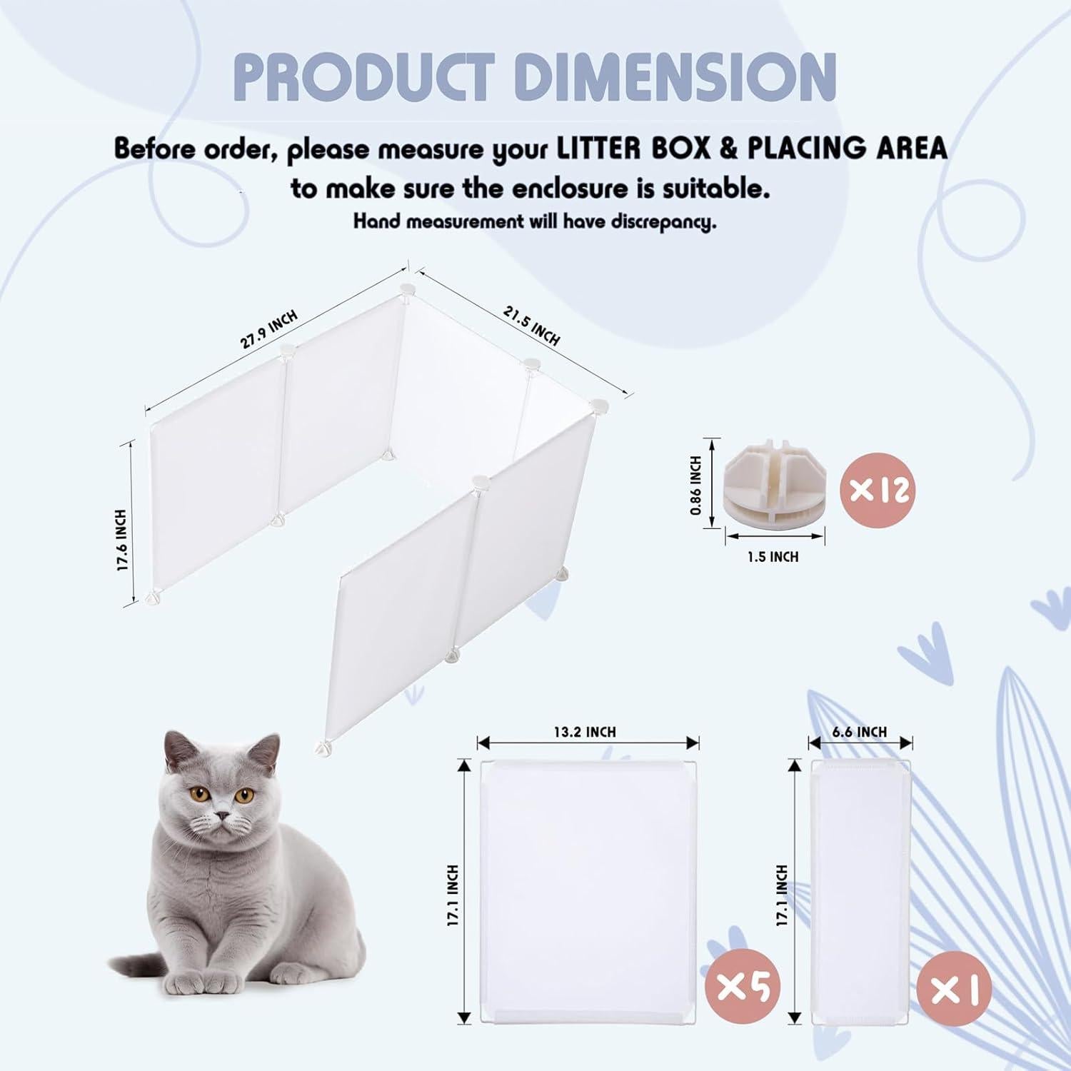 Caja de Arena para Gatos MEEXPAWS Extra Grande con Protector