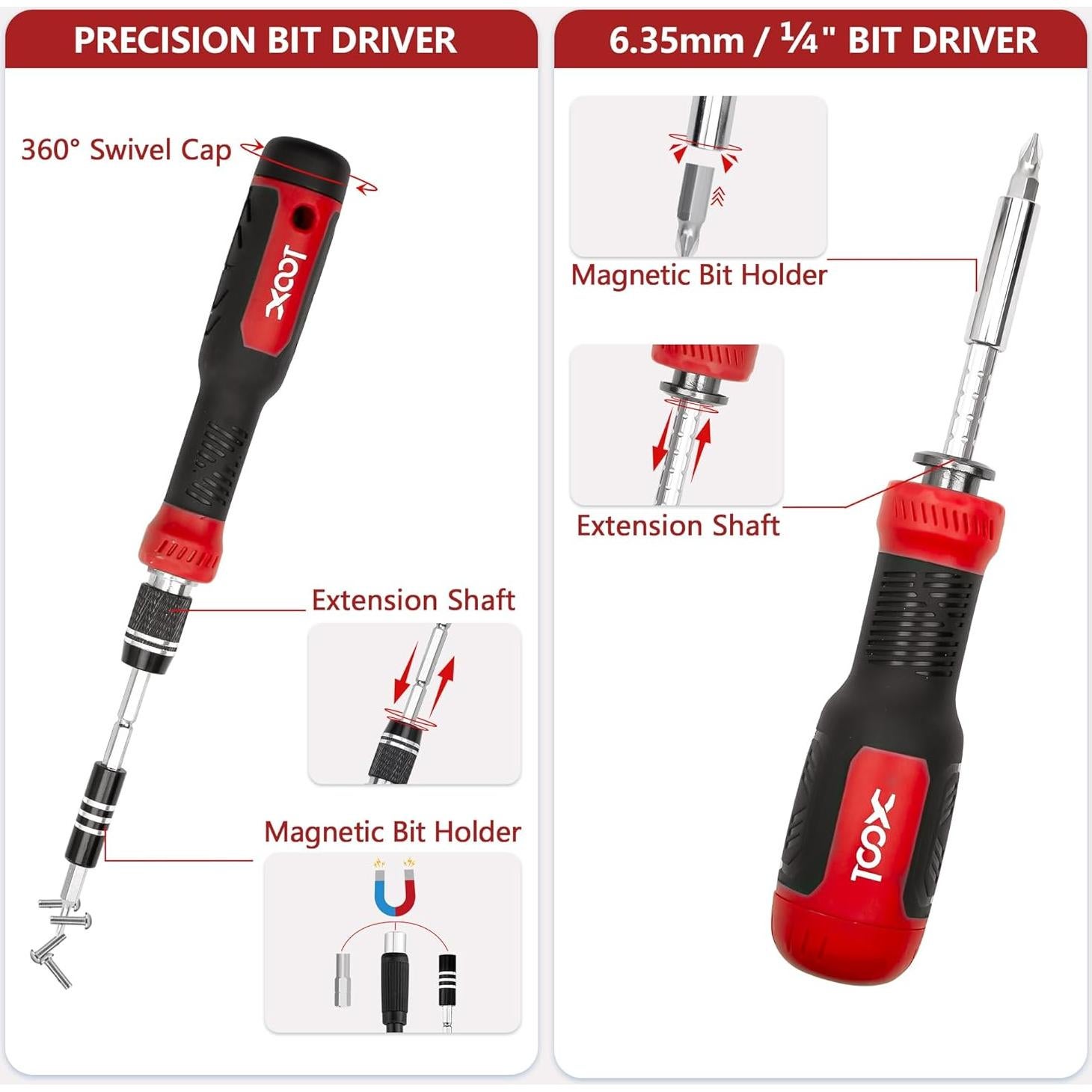 Kit de Destornilladores de Precisión XOOL 200 en 1 Rojo