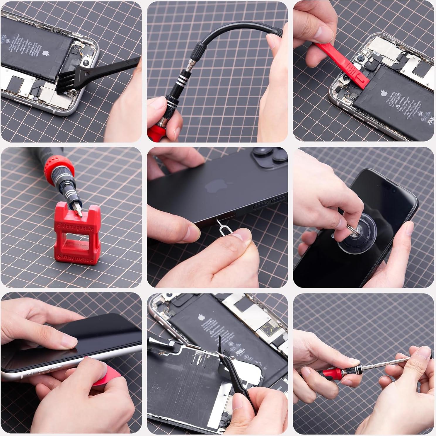 Kit de Destornilladores de Precisión XOOL 200 en 1 Rojo