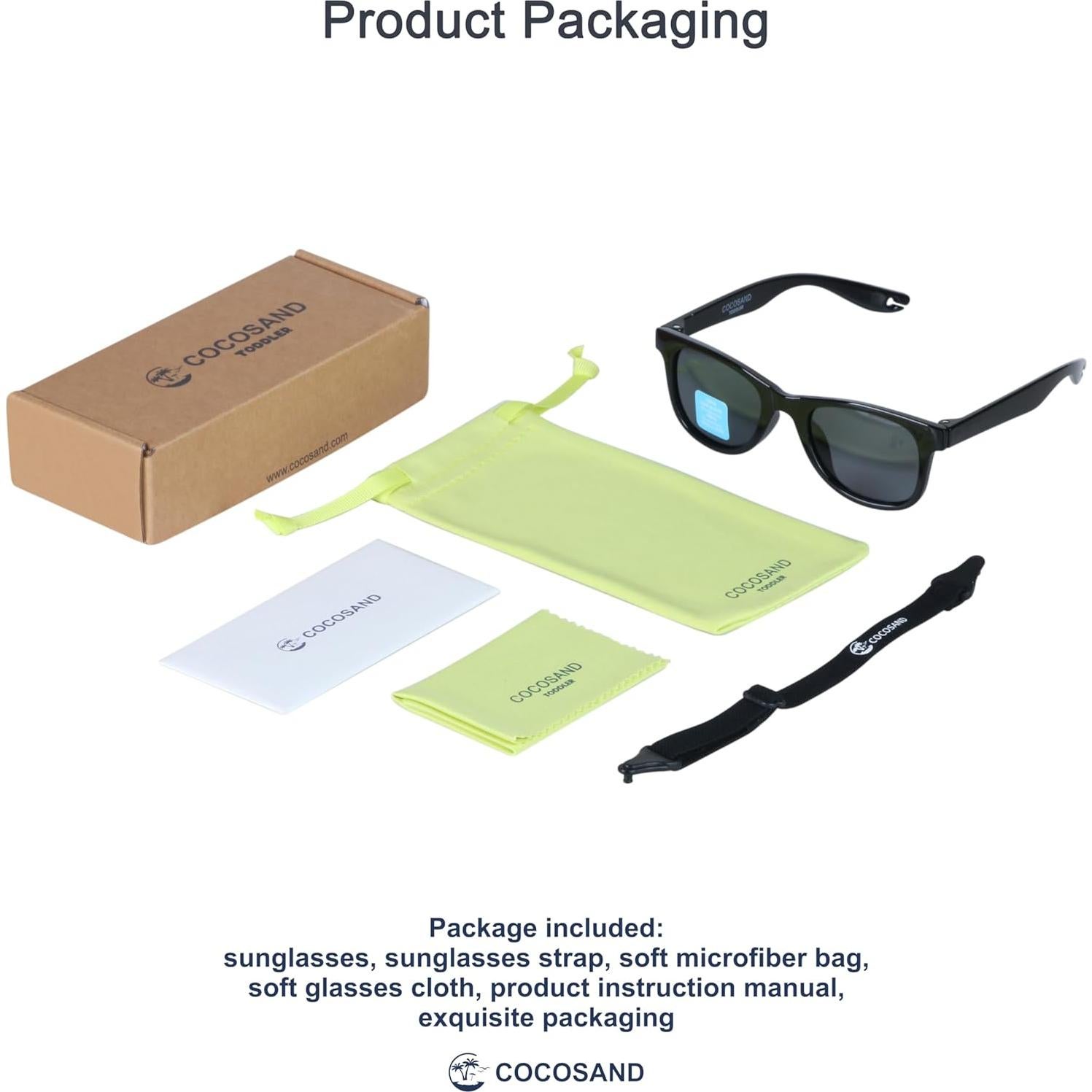 Gafas de sol COCOSAND para niños 2-6 años con correa ajustable